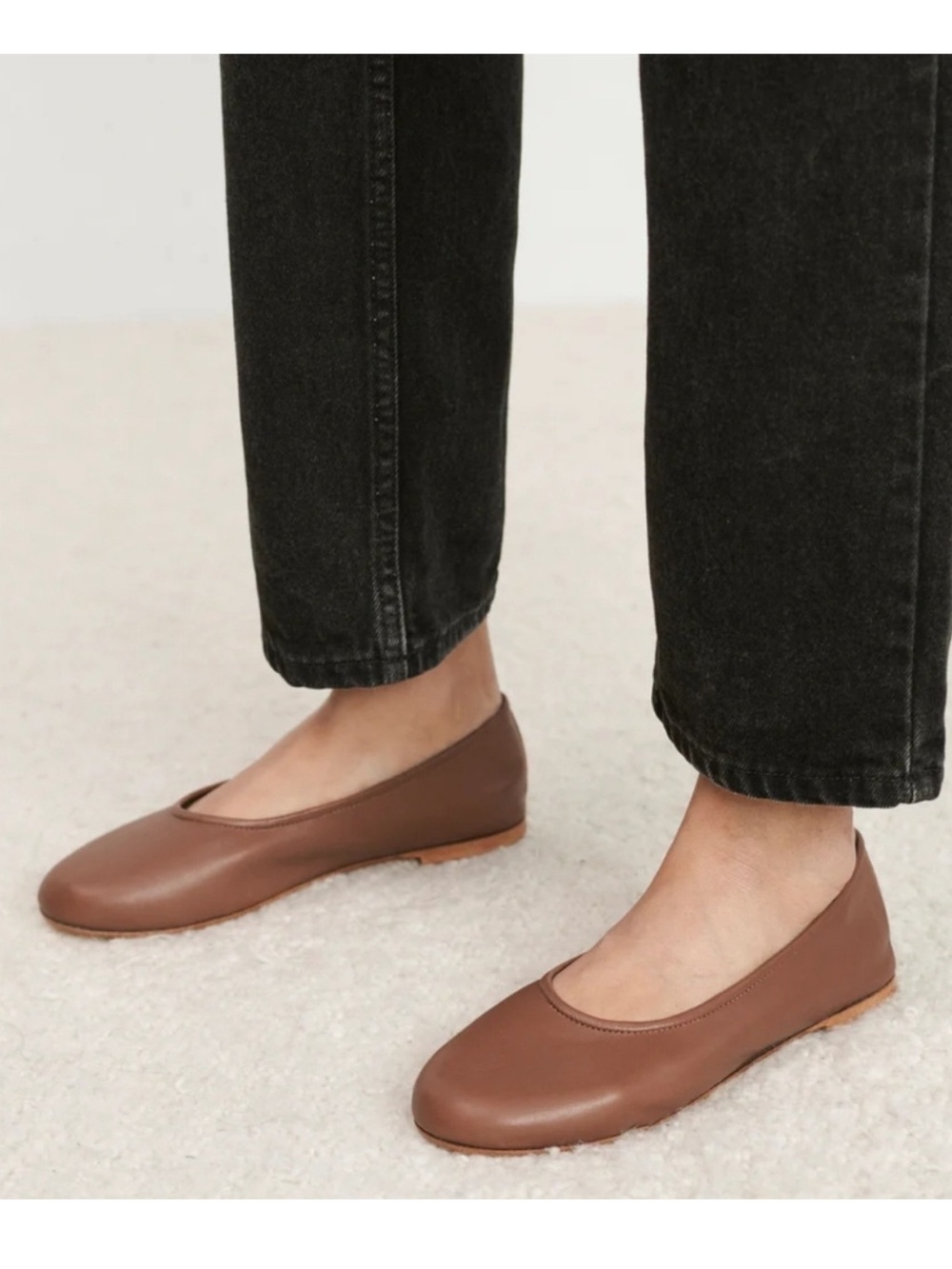 NWOT Jenni Kayne Brown Leather Flats Size 40